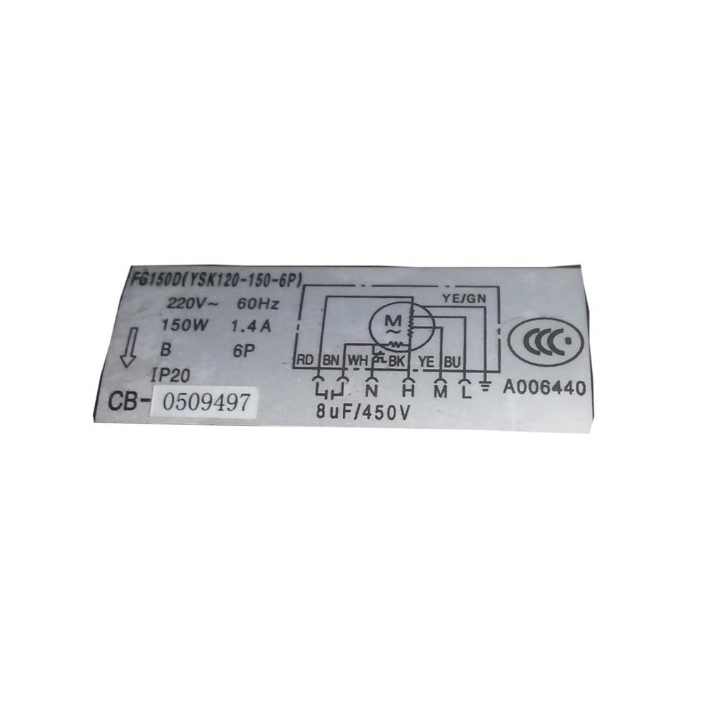MOTOR VENT. EVAP. FG150D GST80-22/38-LA/RA - Imagem 2